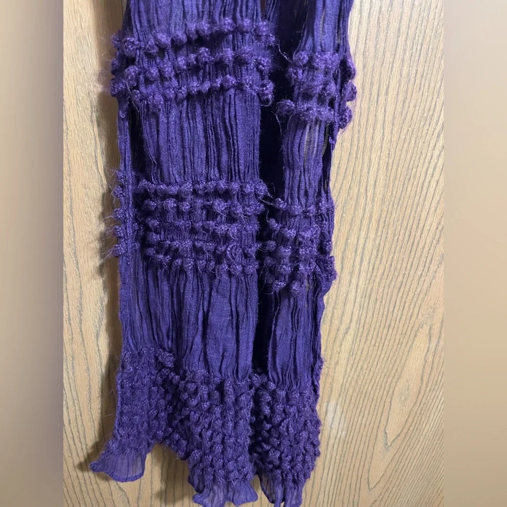 Eggplant Purple Ruched Scarf